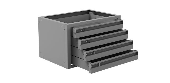 Holman Van Storage System Cabinet, Shelf Mount, 20 Inch Width X 13-1/2 Inch Depth X 12 Inch Height, 4 Drawers, Steel – 40090