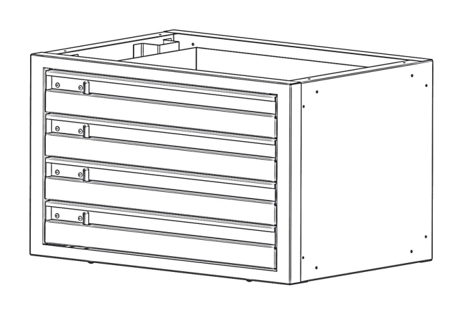 Holman Van Storage System Cabinet, Shelf Mount, 20 Inch Width X 13-1/2 Inch Depth X 12 Inch Height, 4 Drawers, Steel – 40090