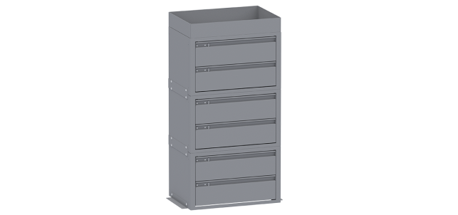 Holman Van Storage System Drawer, Stack Hardware Kit, For Use with 40070/ 40080/ 40090, With Brackets/ Hardware/ Top Tray – 40150