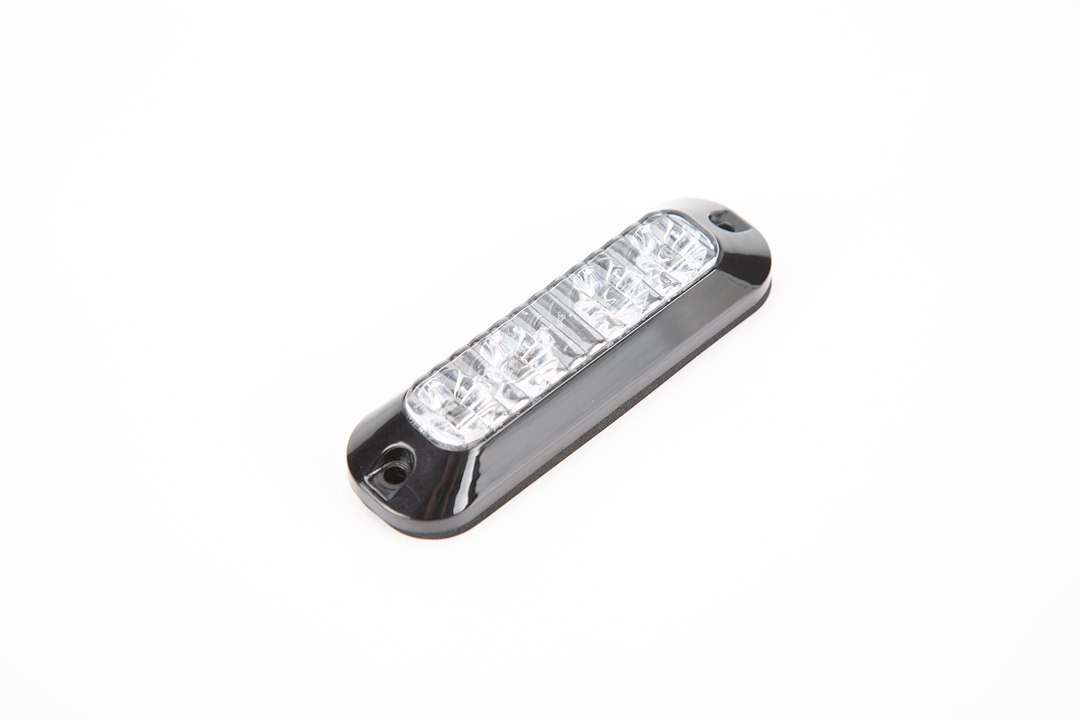 Holman Warning Light, 4.7 Inch Length X 1.4 Inch Width X 0.8 Inch Height, Directional LED, Surface Mount, Strobe, Clear Lens, Amber LED Bulbs – 40424