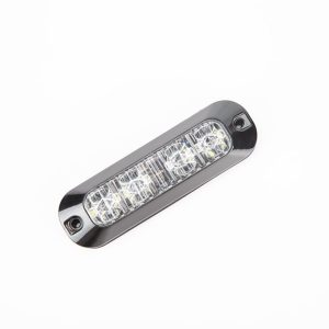 Holman Warning Light, 4.7 Inch Length X 1.4 Inch Width X 0.8 Inch Height, Directional LED, Surface Mount, Strobe, Clear Lens, Amber LED Bulbs – 40424