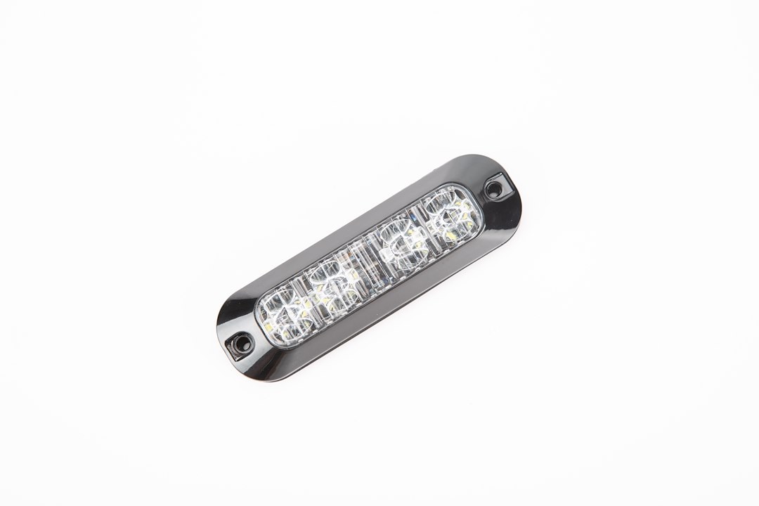 Holman Warning Light, 4.7 Inch Length X 1.4 Inch Width X 0.8 Inch Height, Directional LED, Surface Mount, Strobe, Clear Lens, Amber LED Bulbs – 40424