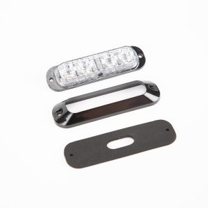 Holman Warning Light, 4.7 Inch Length X 1.4 Inch Width X 0.8 Inch Height, Directional LED, Surface Mount, Strobe, Clear Lens, Amber LED Bulbs – 40424