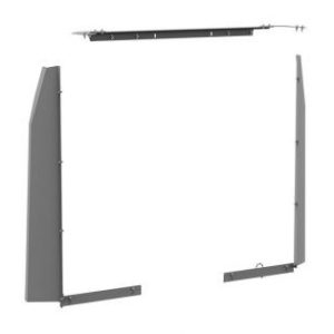 Holman Bulkhead Divider, Full Bulkhead, Fixed Center Panel, Perforated Window, Gray, Steel – 4061GM