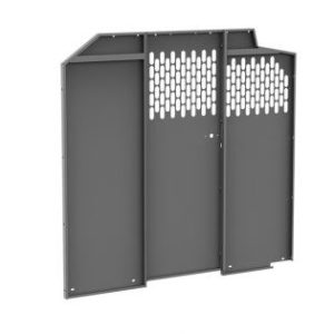 Holman Bulkhead Divider, Full Bulkhead, Fixed Center Panel, Perforated Window, Gray, Steel – 4061M
