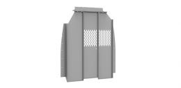 Holman Bulkhead Divider, Full Bulkhead, Fixed Center Panel, Perforated Window, Gray, Steel, With Wing Kit – 4061SH