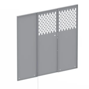 Holman Bulkhead Divider, Full Bulkhead, Fixed Center Panel, Perforated, Gray, Steel – 40651