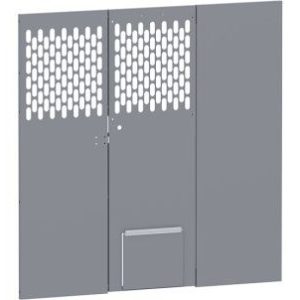 Holman Bulkhead Divider, Full Bulkhead, With 13-1/2 Inch Width X 10 Inch Height Dog Door, With Perforated Window, Matte Powder Coated, Steel – 40655