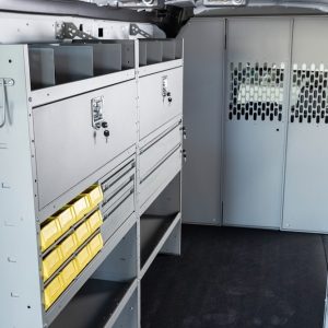 Holman Bulkhead Divider, Full Bulkhead, Fixed Center Panel, Solid, Gray, Steel, Requires Bulkhead Divider Wing – 40660