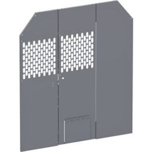 Holman Bulkhead Divider, Full Bulkhead, With 13-1/2 Inch Width X 10 Inch Height Dog Door, With Perforated Window, Matte Powder Coated, Steel – 40665