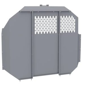 Holman Bulkhead Divider, Fleet, Full Bulkhead, Perforated Center Panel, Solid, Gray, Steel, Includes Wing Kit – 406TLF-P