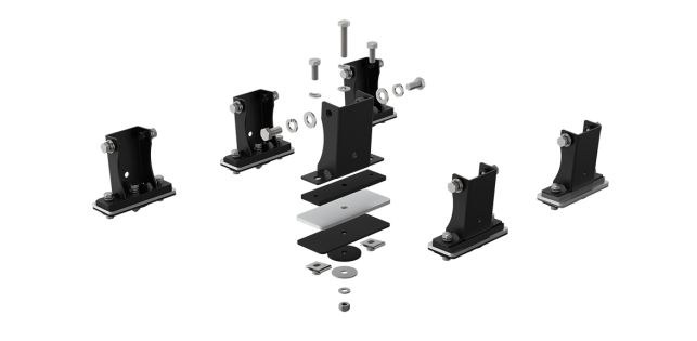 Holman Roof Rack Mounting Kit, Pro III Series, Mounts Holman Van Roof Racks 40890 and 4089A, Black, Steel – 4089T