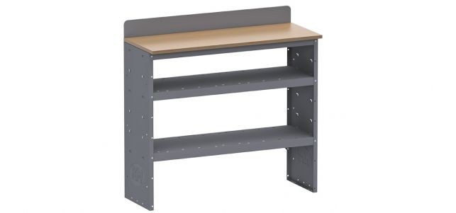 Holman Van Storage System Shelf Unit, 42 Inch Width X 37 Inch Height X 16 Inch Depth, Square End Panels, 3 Shelves, Without Dividers, Gray – 43542