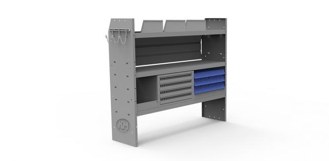 Holman Van Storage System Shelf Retainer Lip, For 10 Inch Shelf Model, Mount at Floor Level, Gray – 48190
