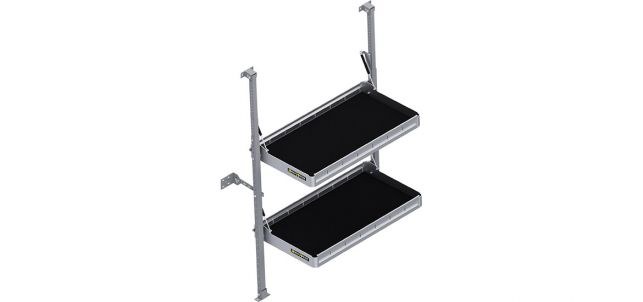 Holman Van Storage System Shelf Unit, 36 Inch Width X 20 Inch Depth, 2 Foldable Shelves, Without Dividers, Gray, Aluminum – 48366