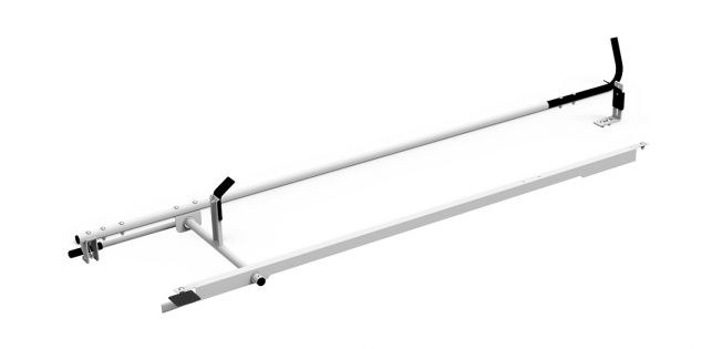 Holman Ladder Rack, Clamp and Lock, Cap Roof Mount, Multi-Fit, Adjustable, Powder Coated, White, Aluminum, Driver Side Only – 4A85L