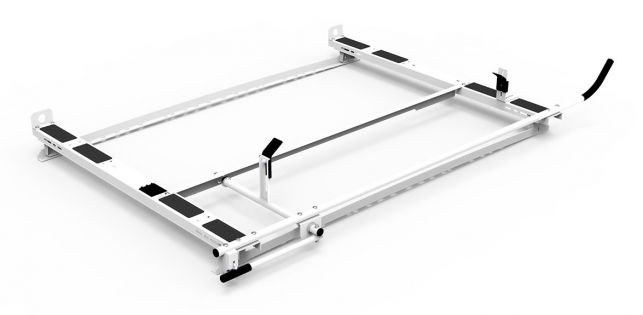 Holman Ladder Rack, Clamp and Lock, Rain Gutter Mount, Multi-Fit, Passenger Side Only, Powder Coated, White, Aluminum – 4PCA0C