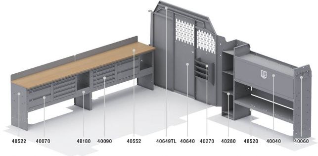 Holman Van Storage System Kit, Locksmith Package – 50TLL