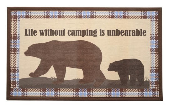 Kittrich Door Mat, Stephan Roberts®, For Indoor or Outdoor Use, Life Without Camping Is Unbearable – STRB-14732-12