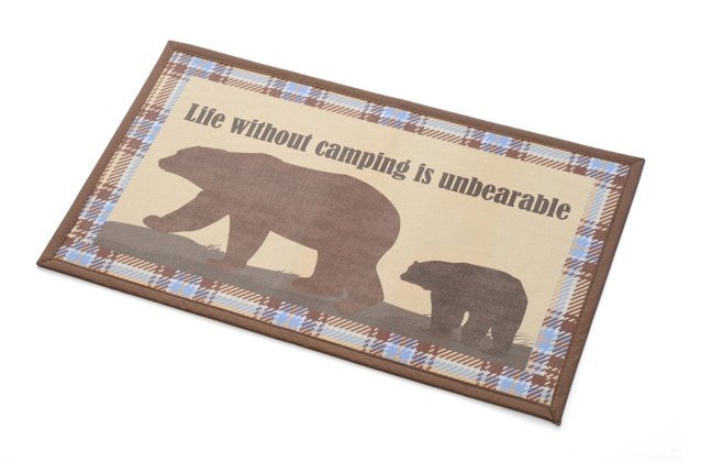Kittrich Door Mat, Stephan Roberts®, For Indoor or Outdoor Use, Life Without Camping Is Unbearable – STRB-14732-12