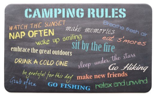 Kittrich Carpet, Stephan Roberts®, Kitchen Mat, 18 Inch X 30 Inch, Camping Rules – STRB-14846-20