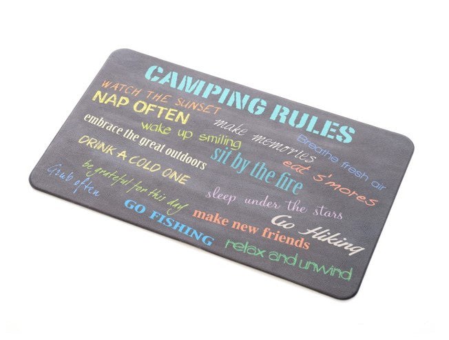 Kittrich Carpet, Stephan Roberts®, Kitchen Mat, 18 Inch X 30 Inch, Camping Rules – STRB-14846-20