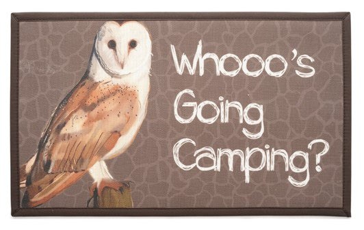 Kittrich Door Mat, Stephan Roberts®, For Indoor or Outdoor Use, Whooos Going Camping – STRB-14854-20