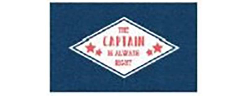 Kittrich Door Mat, Stephan Roberts®, For Outdoor Use, The Captain Is Always Right Logo, Navy Blue, PVC – STRB-21477-10