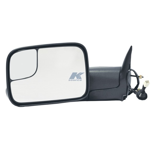 K-Source Exterior Towing Mirror, OEM Replacement, 10 Inch X 7 Inch with a 4-1/2 Inch Spot Mirror, 22 Inch Mirror Extension, Electric – 60180C