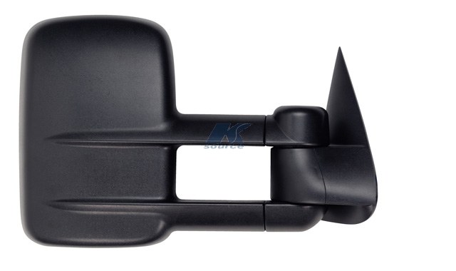 K-Source Exterior Towing Mirror, OEM Replacement, 12 Inch X 7-3/4 Inch Including a Spot Mirror, 4 Inch Extension, Manual, Without Turn Signal – 62073G