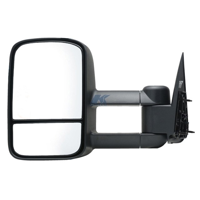 K-Source Exterior Towing Mirror, OEM Replacement, 12 Inch X 7-3/4 Inch Including a Spot Mirror, 4 Inch Extension, Manual, Without Turn Signal – 62074G