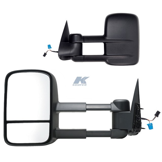 K-Source Exterior Towing Mirror, OEM Replacement, 12 Inch X 7-3/4 Inch Including a Spot Mirror, 4 Inch Extension, Electric – 62075-76GE