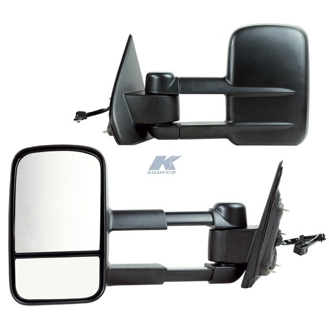 K-Source Exterior Towing Mirror, OEM Replacement, Dual Lens, Extendable, Electric, Without Turn Signal, Heated, Manual Folding – 62147-48G