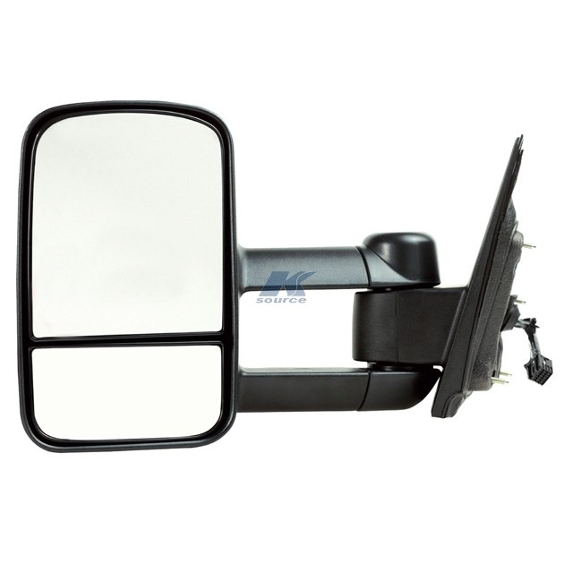 K-Source Exterior Towing Mirror, OEM Replacement, Dual Lens, Extendable, Electric, Without Turn Signal, Heated, Manual Folding – 62148G