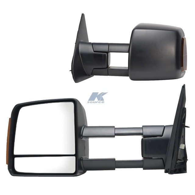 K-Source Exterior Towing Mirror, OEM Replacement, 10 Inch X 9 Inch Including a Lower Spot Mirror, With a 3-3/4 Inch Extension, Electric – 70103-04T