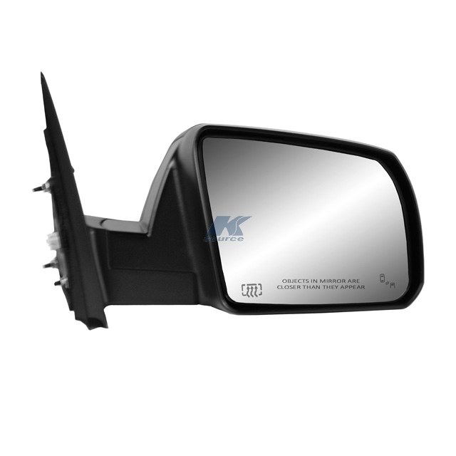K-Source Exterior Mirror, OEM Replacement, Single, Textured Black/Chrome Cover, Electric, Foldaway, With Heated Mirrors – 70229T