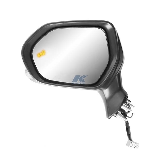 K-Source Exterior Mirror, OEM Replacement, Single, Textured Black with Chrome Trim, Electric, Foldaway, With Heated Mirrors – 70738T