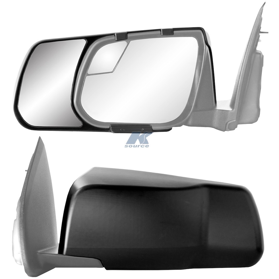 K-Source Exterior Towing Mirror, Snap & Zap, Snap on, Manual, Black, Pair – 80940