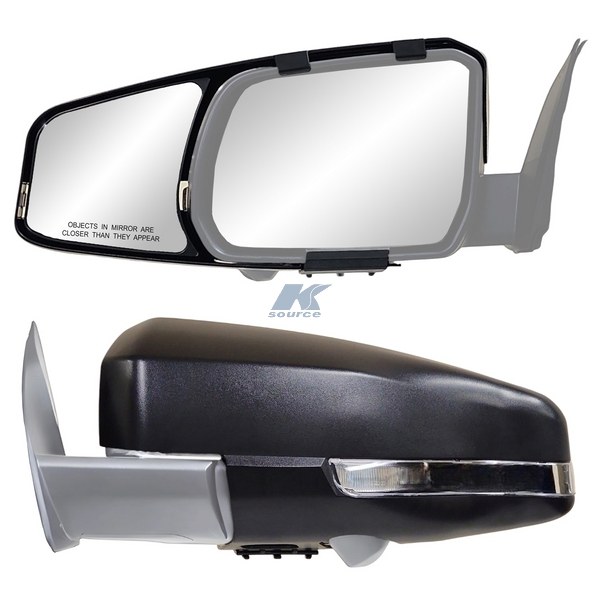 K-Source Exterior Towing Mirror, Snap & Zap, Snap on, Manual, Black, Pair – 81870