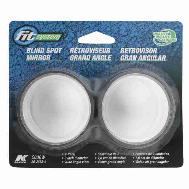 K-Source Blind Spot Mirror, 3 Inch Round, Without Turn Signal Indicator, Comes with Double Sided Tape for Installation, Two Piece – C030W