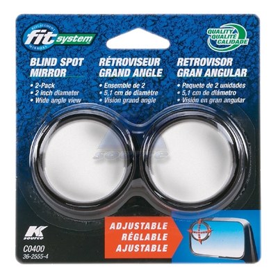 K-Source Blind Spot Mirror, 2 Inch Round, Without Turn Signal Indicator, Comes with Double Sided Tape for Installation – C0400