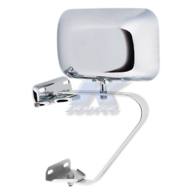 K-Source Exterior Mirror, Aftermarket Replacement, Single, Chrome, Manual, Foldaway, Without Heated Mirrors, Without Turn Signal Indicators – H3721