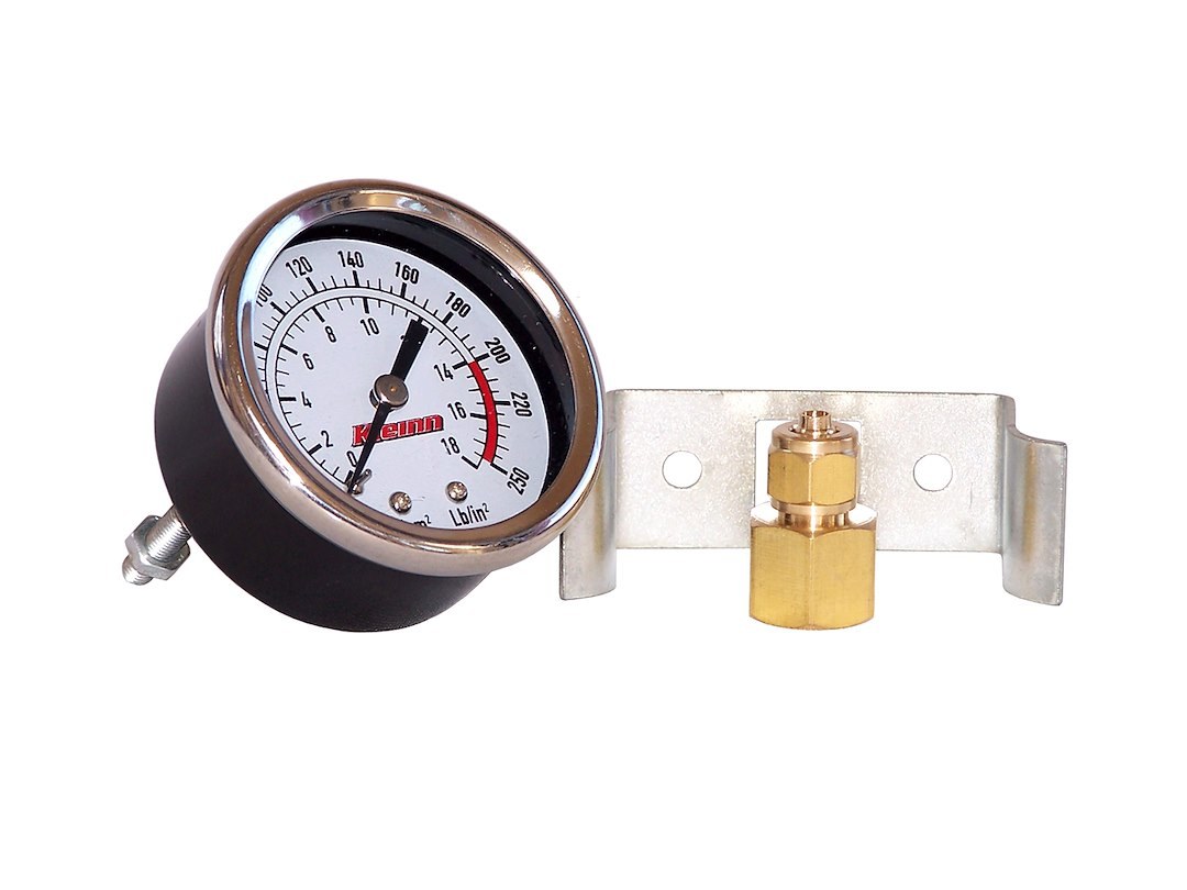 Kleinn Auto Gauge Air Pressure, 2 Inch Diameter, Mechanical, 0-250 PSI, Analog, White Face/ Black Bezel – 1021