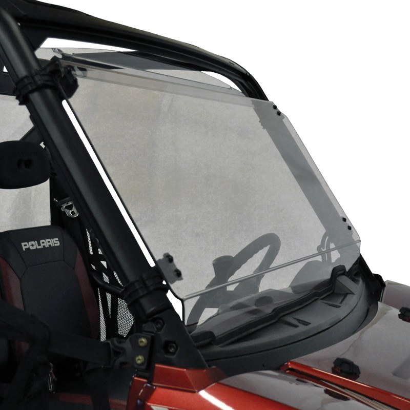 Kolpin Windshield, Full-Tilt, Clear Lexan, Black Powder Coated Stainless Steel Hardware, Attaches to Roll Cage – 2623