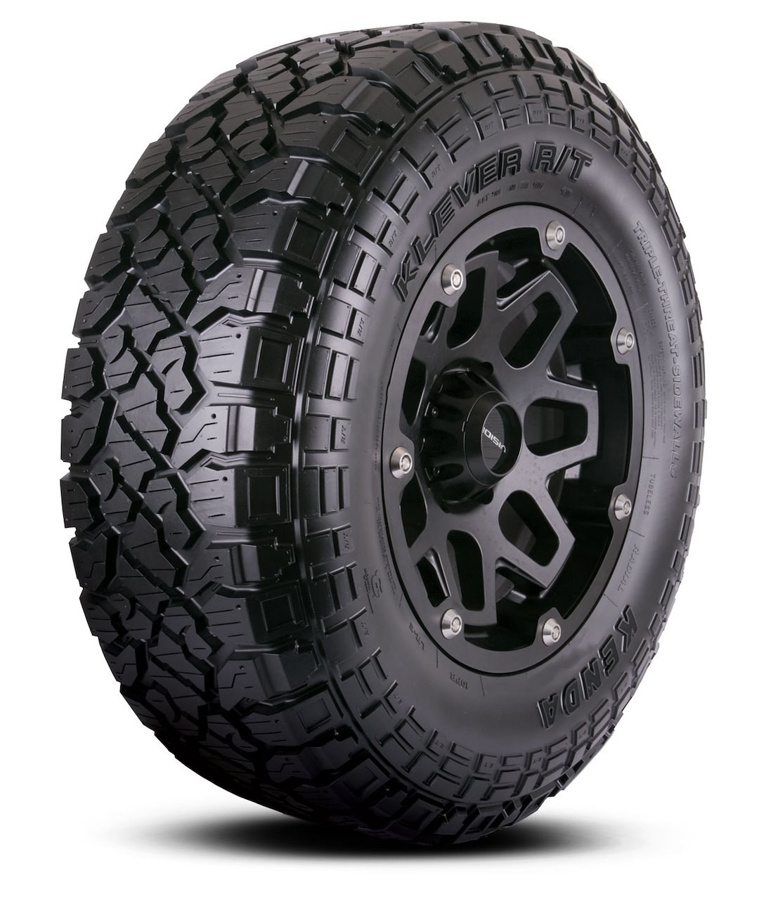 Kenda Tire, Klever R/T, LT37 X 12.50R17, All Terrain Light Truck and SUV, Studdable, Radial, Raised Black Letter, Tubeless – 601029