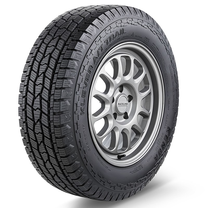 Kenda Tire, Klever A/T Trail, P265 X 70R17, All Terrain Light Truck and SUV, Steel Belted, Radial, Black Sidewall, Non-Directional – 615A04