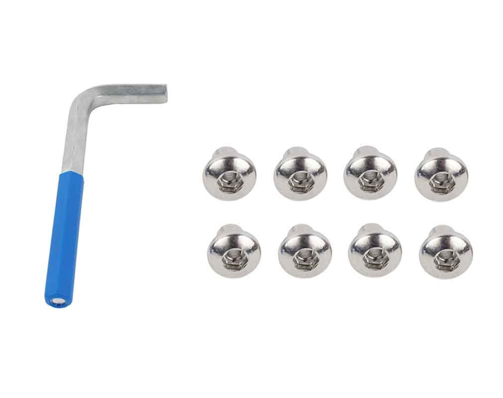 Kentrol Door Hinge Lock, Protect Removable Doors from Theft, Polished, Stainless Steel, Set of 8, With One Key – 30712