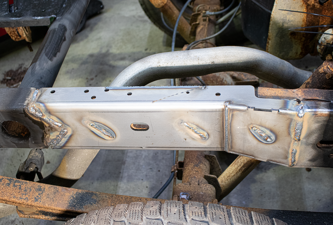 Kentrol Replacement Frame Section, Rust Buster, Left Rear Over Axle Frame Section, Raw, 3/16 Inch Steel, Welding Required – RB7321L