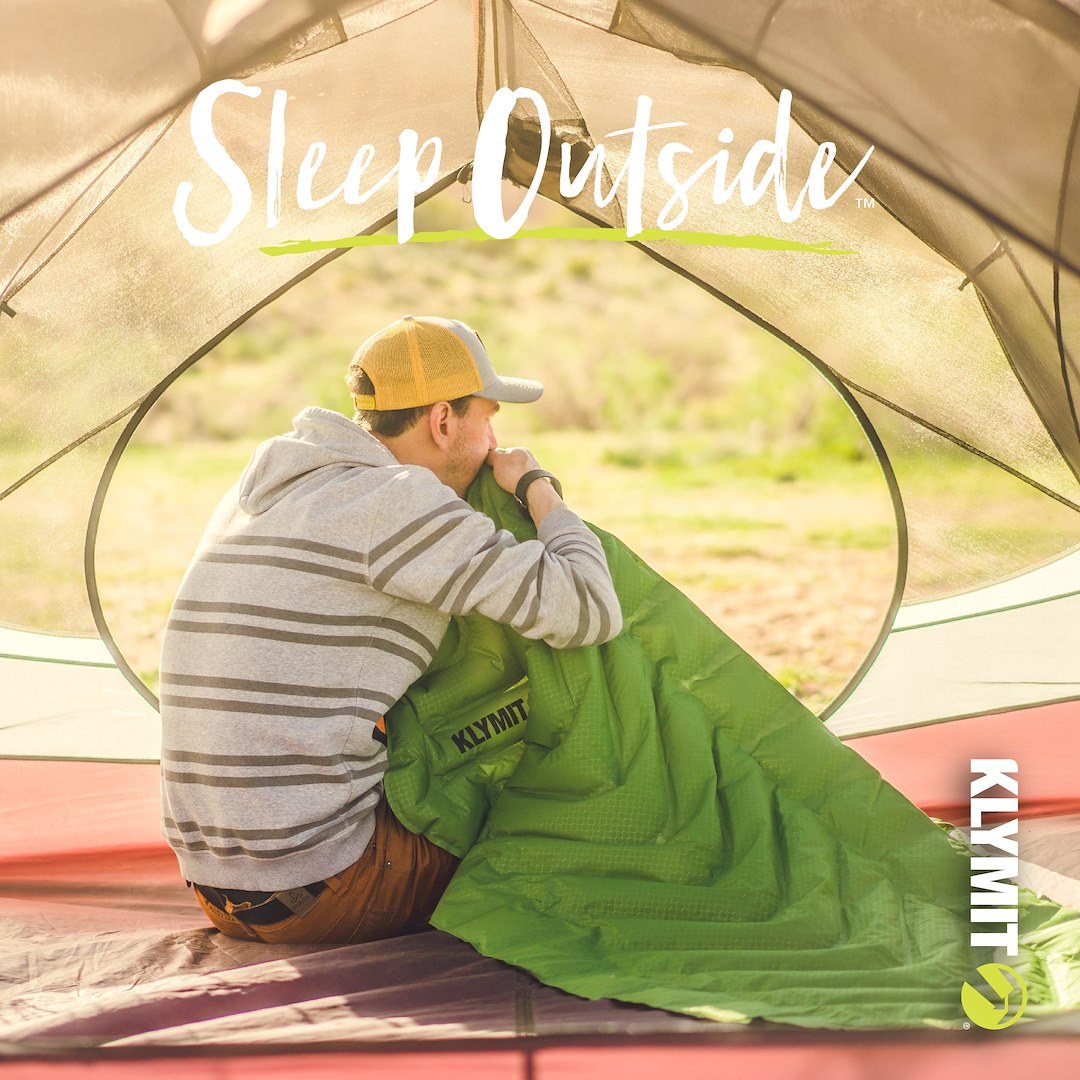 Klymit Sleeping Pad, Static V™, Inflatable, Manual Inflation Using Breath, V-Chamber Design – 06SVGR02C