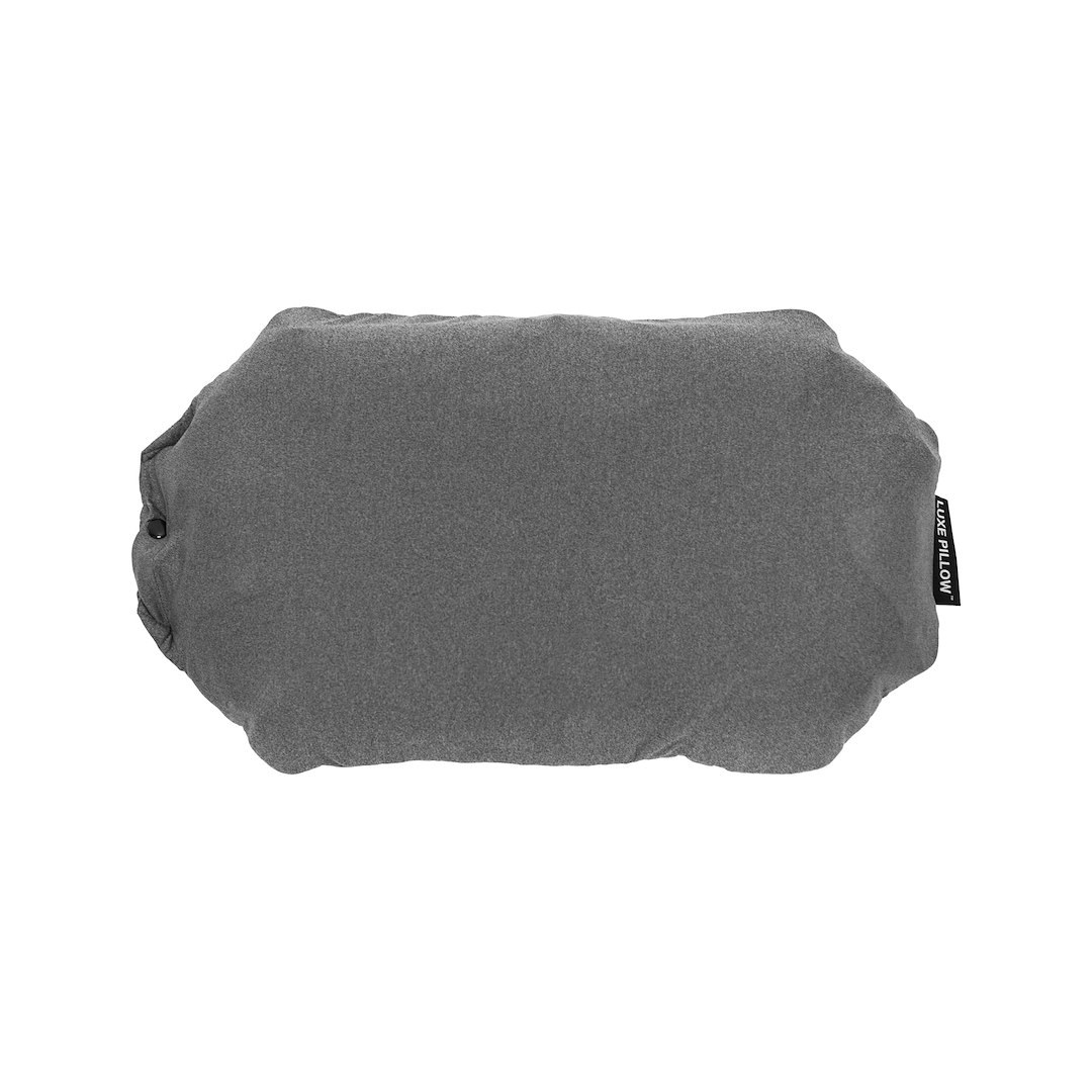 Klymit Pillow, Luxe™, Extra Large, Inflatable, 75D Polyester, Lofty Support, Gray, 22 Inch Length X 12-1/2 Inch Width X 5 Inch Height – 12LPGY01D